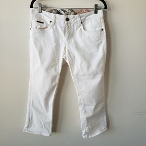 Burberry London white cropped capris Jean's size 6